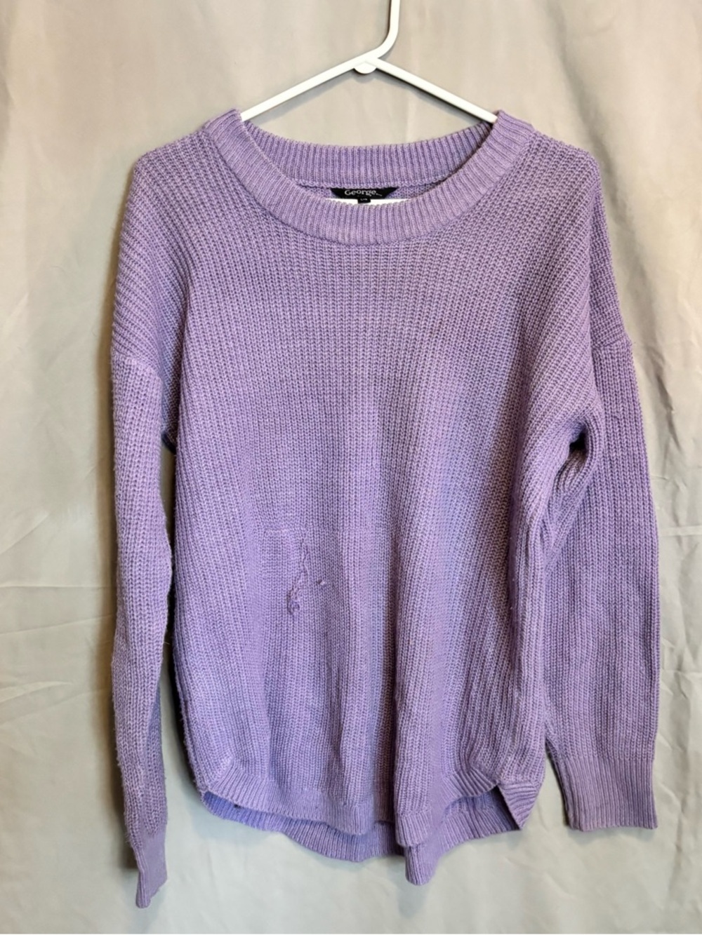 George Lavender Crew Sweater - Soft Knit Scoop Neck